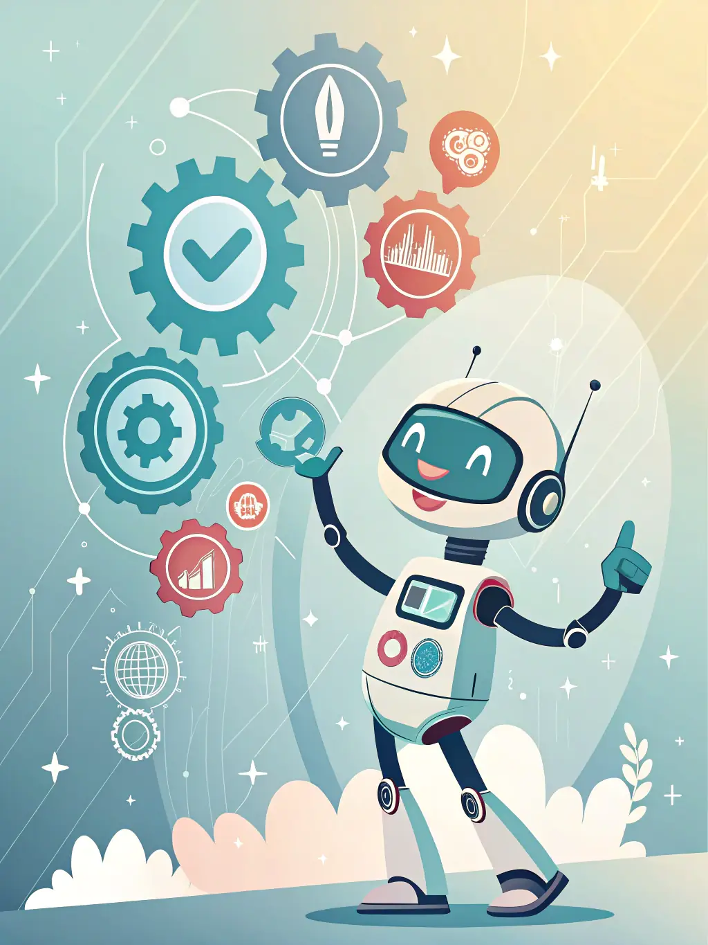 A graphic illustrating the integration of AI chatbots with various social media platforms, including Facebook Messenger, Instagram, and WhatsApp.