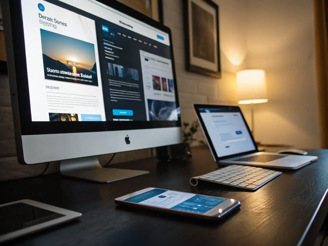 A dynamic image featuring a variety of content types (videos, reels, carousels) being created on different devices, highlighting the diversity of content creation.