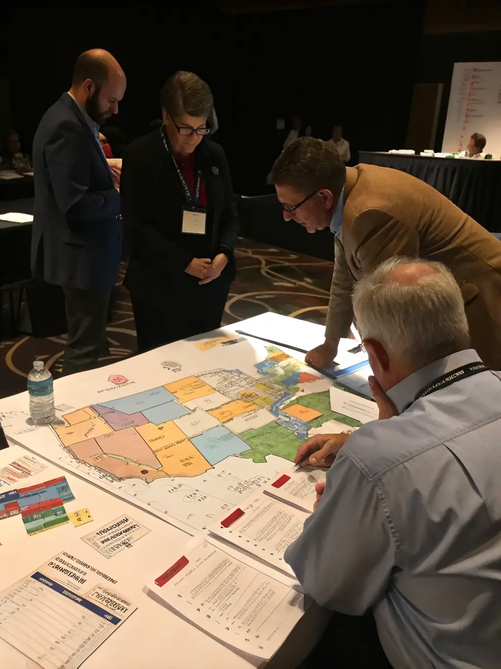 An image of a diverse team collaborating on lead generation strategies, brainstorming ideas, and analyzing campaign performance.