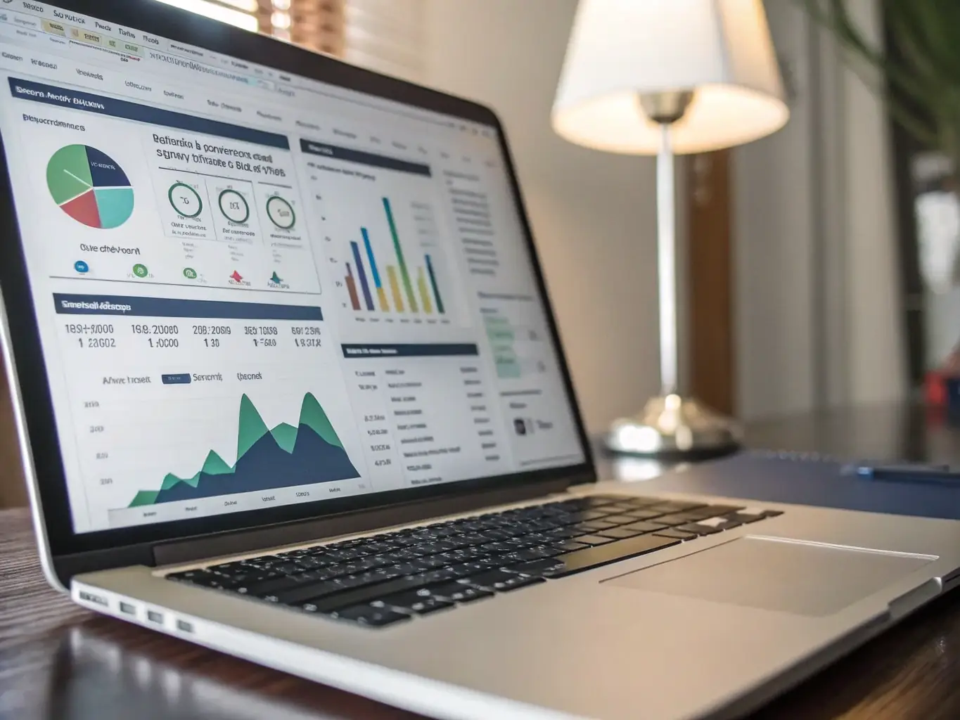A close-up shot of a detailed report highlighting social media campaign results, with charts showing growth in followers, engagement, and website traffic.